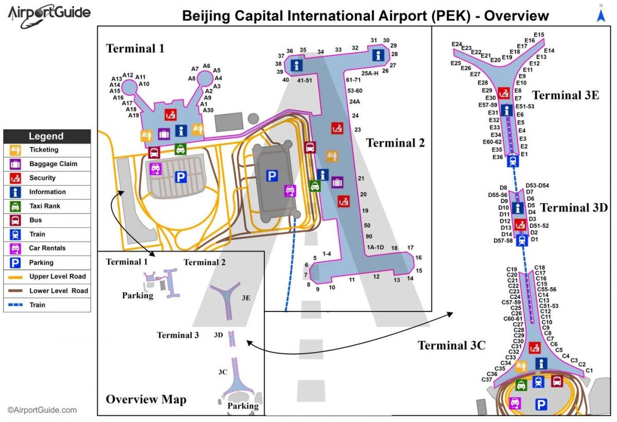 Beijing (Peking) airport terminal map