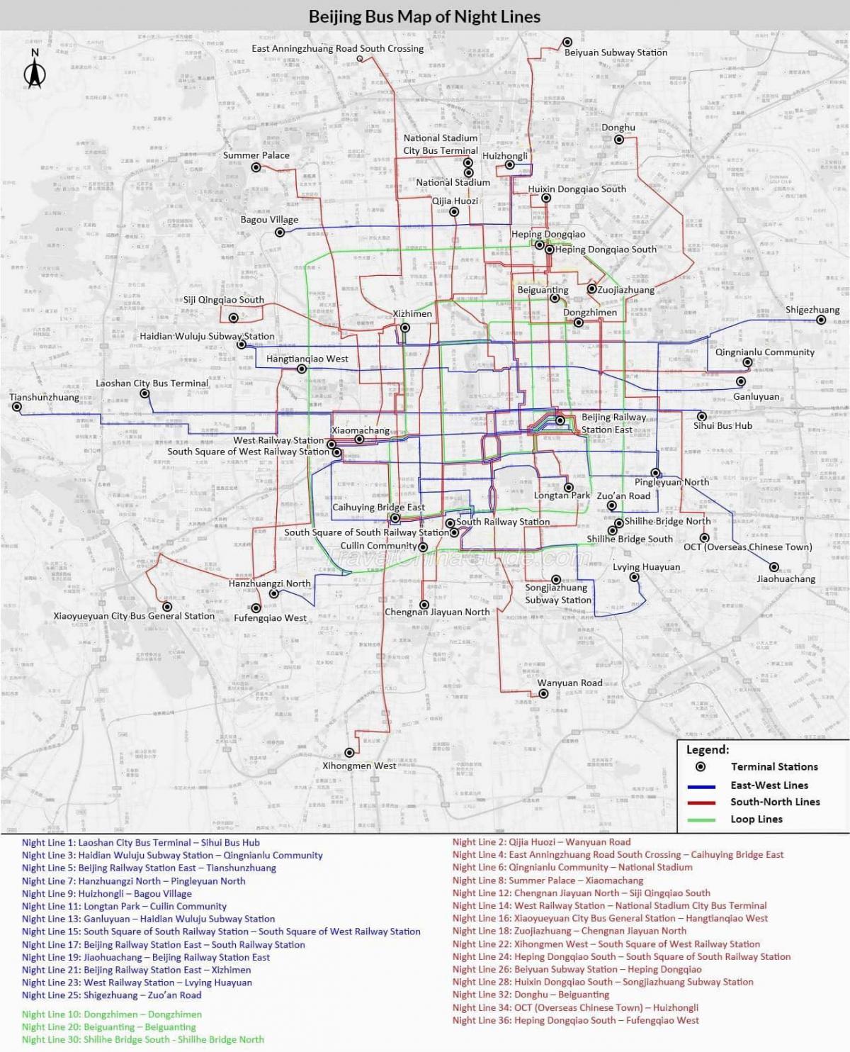 Beijing (Peking) bus station map
