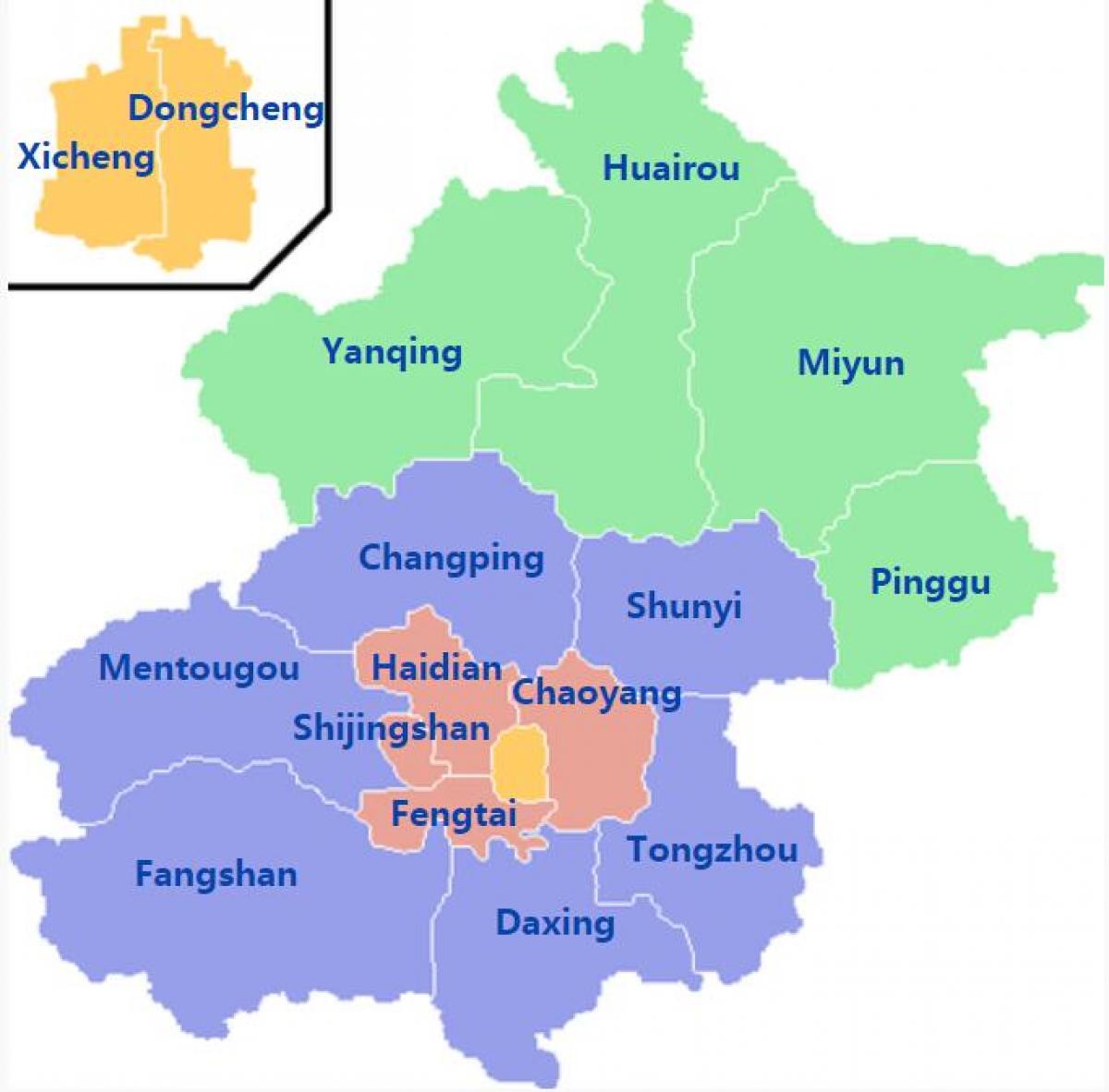 Beijing (Peking) district map