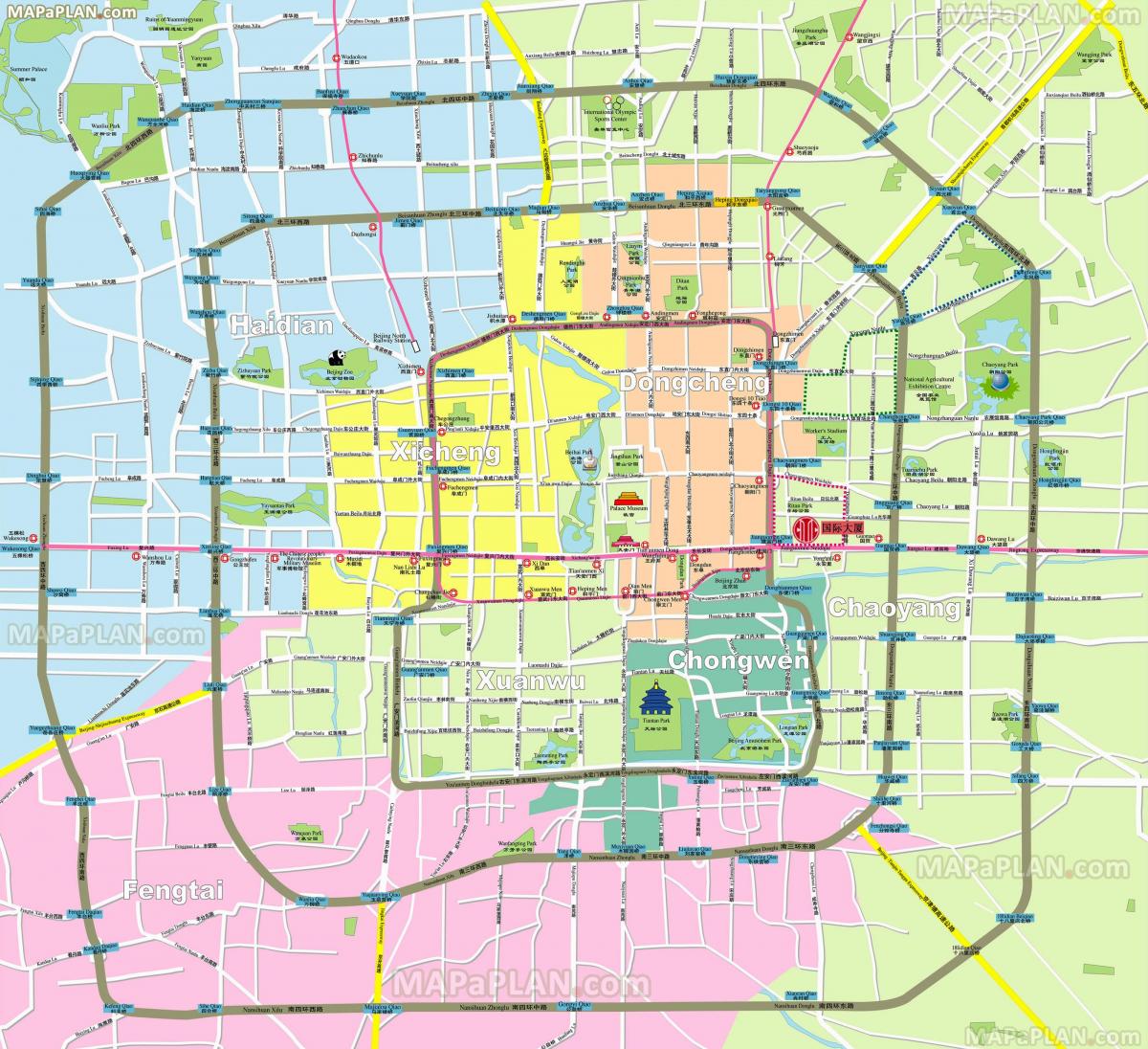 Beijing (Peking) neighborhoods map