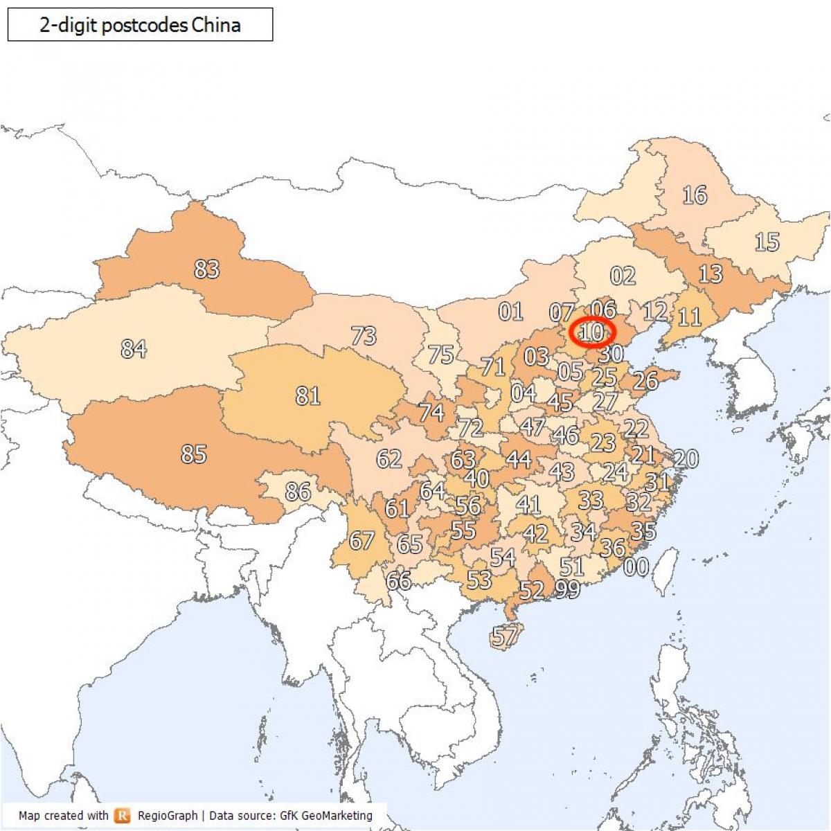 Beijing (Peking) zip codes map