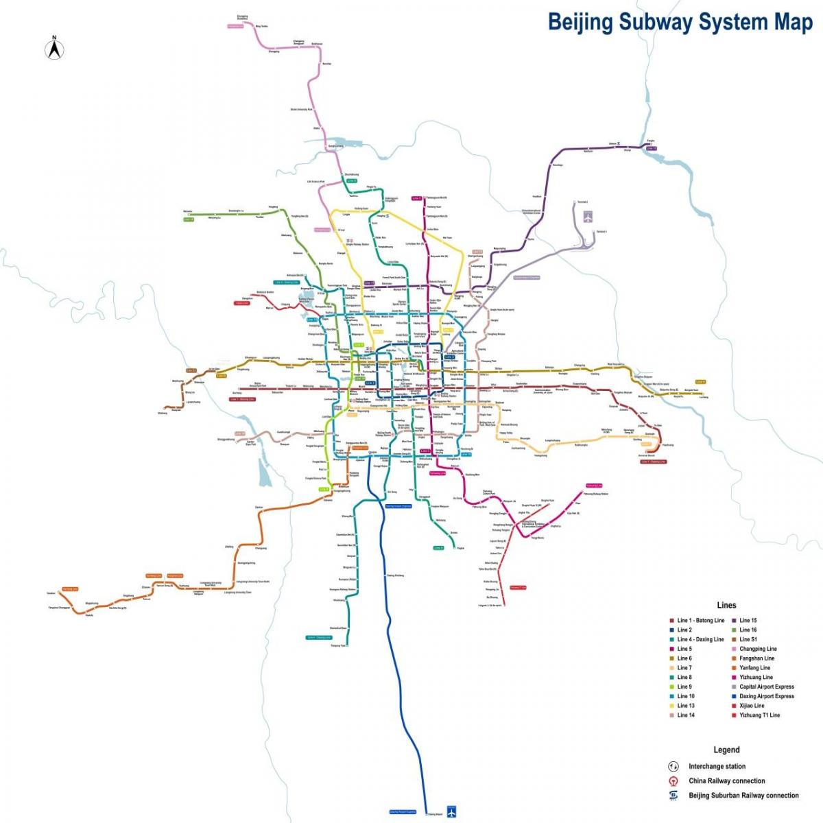 Beijing (Peking) subway station map