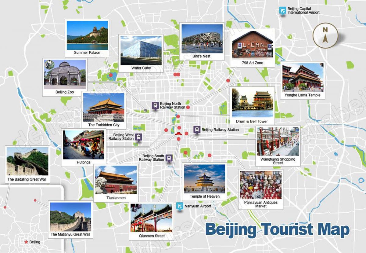 Beijing (Peking) sightseeing map